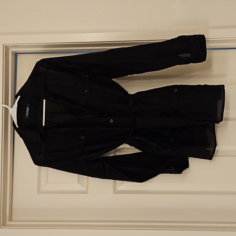GUC RL button down/tie up blouse